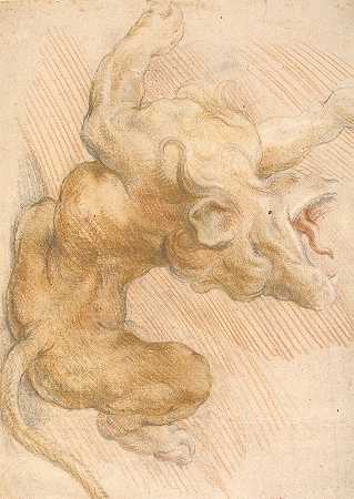 萨姆森打破狮子她的下巴。狮子`Samson Breaking the Lions Jaw. The Lion (1628 – 1629) by Willem Panneels
