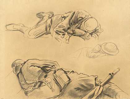 研究气体排放四、`Studies for ;Gassed IV (1918~1919) by John Singer Sargent