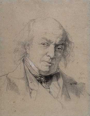 贝兰格·皮埃尔·让（1780-1857）70岁肖像`Portrait de Béranger Pierre~Jean (1780~1857) à 70 ans (1850) by Thomas Couture