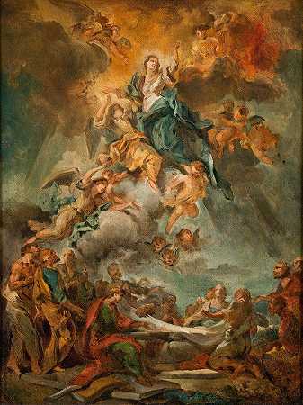 圣母的假设`The Assumption of the Virgin by Carlo Carlone