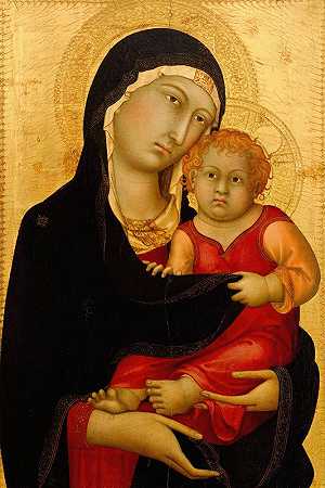 圣母子`Madonna and Child (ca. 1326) by Simone Martini