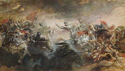 幽灵骑士`The Phantom Horseman (1870~93) by Sir John Gilbert