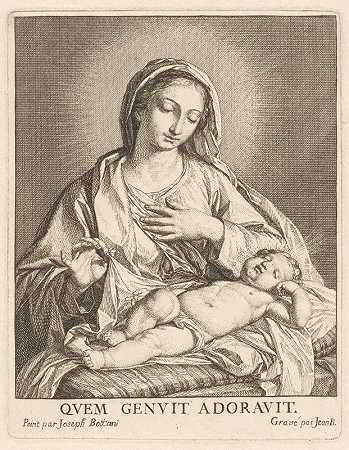 女子和熟睡的孩子`The Virgin and Sleeping Child (mid 18th century) by Giovanni Bottani