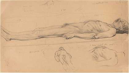 尸体（为死去的基督学习）`The Corpse (Study for The Dead Christ) (1893) by Félix Vallotton