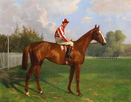 蒂蒂娜和骑师伯纳德·卡尔斯莱克`Titina mit Jockey Bernard Carlslake (1907) by Richard Benno Adam