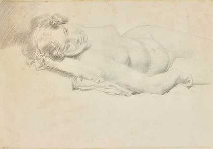 斜躺的裸女`Reclining Nude by William Orpen