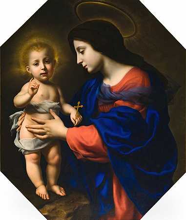 圣母子`Madonna and Child (1651) by Carlo Dolci