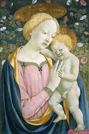 圣母子`Madonna and Child (c. 1445~1450) by Domenico Veneziano