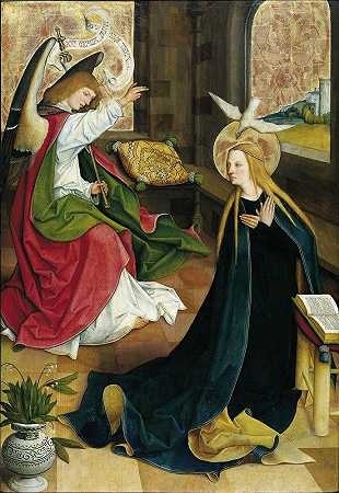 公告`The Annunciation (ca. 1497 – 1503) by Bartholomäus Zeitblom