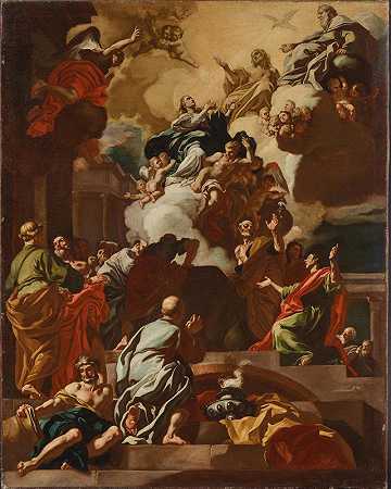 圣母的假设`The Assumption of the Virgin by Circle of Francesco Solimena