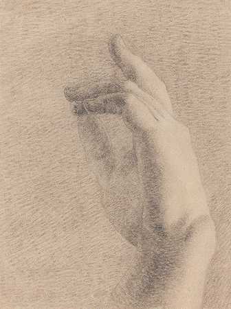 手的研究（直肠）`Study of a Hand (recto) by Benjamin Robert Haydon