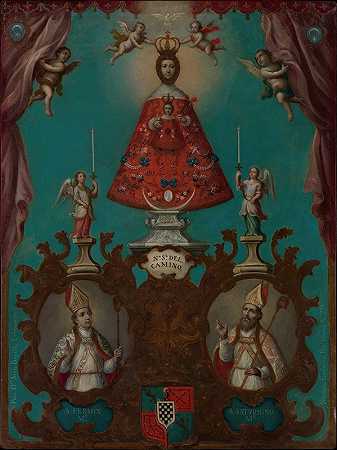圣佛明和圣萨图尼诺的圣母之路`The Virgin of El Camino with St. Fermín and St. Saturnino (1773) by Nicolás Enríquez