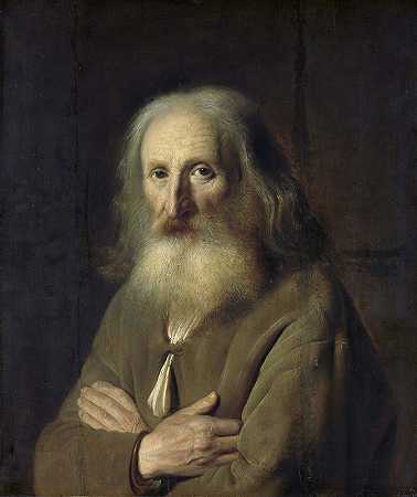 一位老人的肖像`Portrait of an Old Man (1639) by Simon Kick