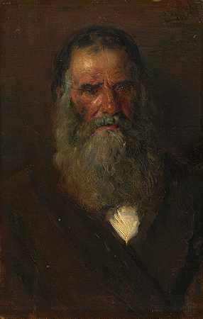 对一位老人头部的研究`Study of the Head of an Old Man (1883) by Vladimir Egorovich Makovsky