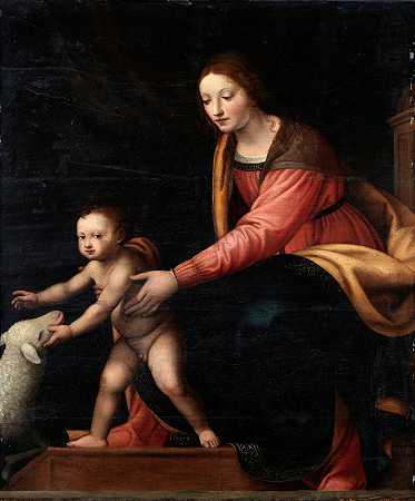 圣母子`Madonna and Child by Bernardino Luini