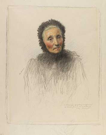 老妇人`Old Woman by Eugène Burnand