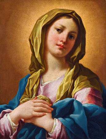 圣母玛利亚`The Madonna (18th Century) by Neapolitan School