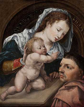 女子和孩子有一位赞助人`Virgin and Child with a Patron (1461 – 1561) by Jan Gossaert