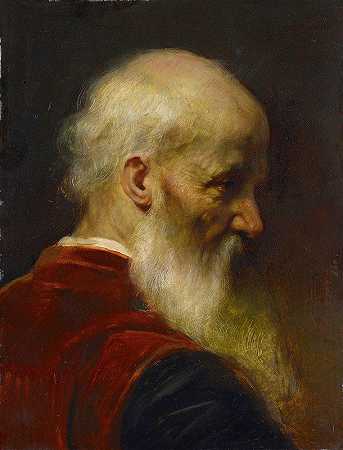 老人的头`Head Of An Old Man (1886) by Jean-Léon Gérôme