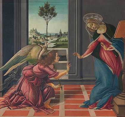 通告`Annunciation (1489~90) by Sandro Botticelli