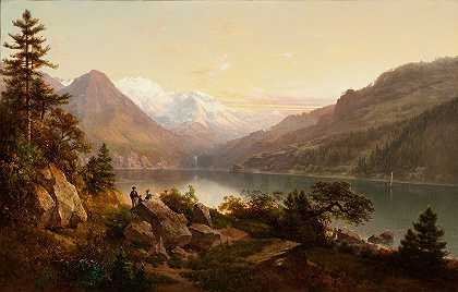 翡翠湾，太浩湖`Emerald Bay, Lake Tahoe (1864) by Thomas Hill