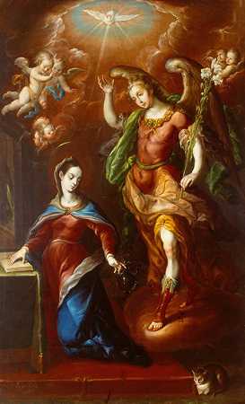 公告`The Annunciation (1649~1714) by Cristóbal De Villalpando