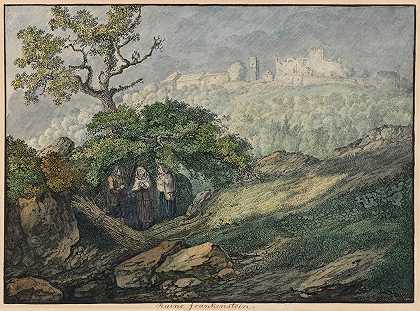 毁灭弗兰肯斯坦，冬天`Ruine Frankenstein, Winter (1813) by Carl Philipp Fohr