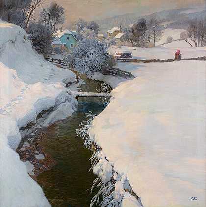 冬天`Winter (1905) by Gustav Jahn