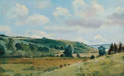德德姆附近的夏季景观`Summer Landscape near Dedham (1849 ~ 1855) by Lionel Constable