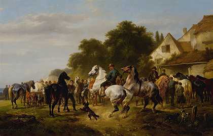 赛马会`The Horse Fair by Wouterus Verschuur