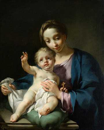 圣母子`Madonna and Child by Georg Engelhard Schröder