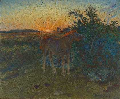 驹子`Foal (1903) by Nils Kreuger