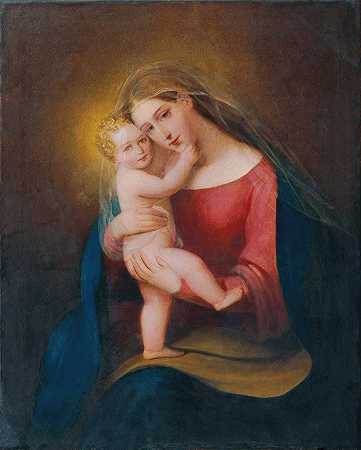 麦当娜`Madonna mit Kind (1834) by Franz Schrotzberg