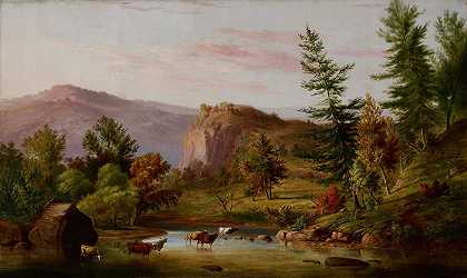 夏天的小溪`Brook in Summer (1850s~1860s) by Jacob Cox