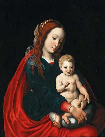 女子与孩子`The Virgin and Child by Early Netherlandish School