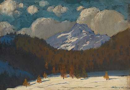 冬天的塔特拉斯`High Tatras in winter (1894–1925) by Ferdinand Katona