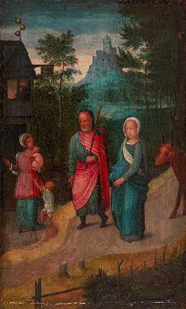 玛丽和约瑟夫在伯利恒`Mary and Joseph in Bethlehem by Adriaen Isenbrant