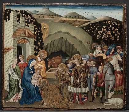 东方三博士的崇拜`The Adoration of the Magi (1440~45) by Giovanni di Paolo
