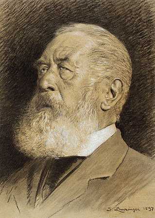 阿诺德·博克林肖像`Portrait of Arnold Böcklin (1897) by Sigmund Landsinger