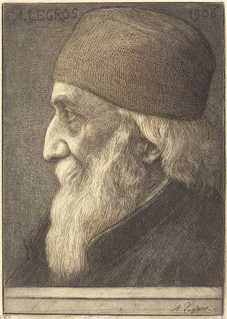 自画像，第13版`Self~Portrait, 13th plate (1906) by Alphonse Legros