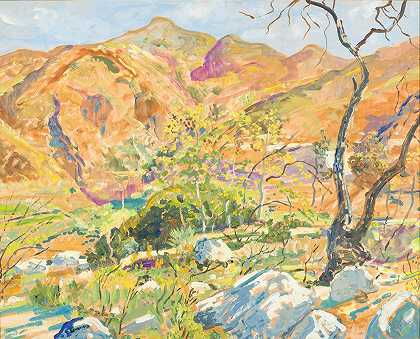 图琼加峡谷`Tujunga Canyon (circa 1934~1935) by Walter Elmer Schofield