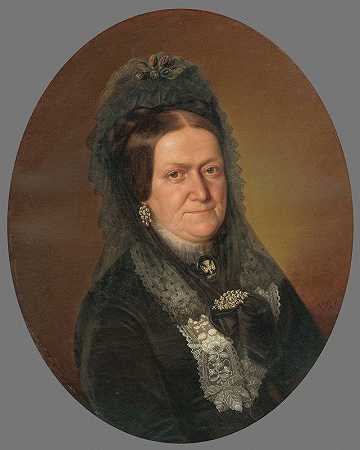 库曼诺夫老太太的画像`Portrait of Old Mrs. Kuhmannová (1875) by Peter Michal Bohúň