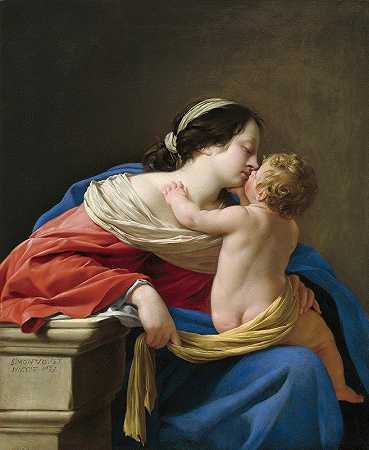 圣母子`Madonna and Child (1633) by Simon Vouet