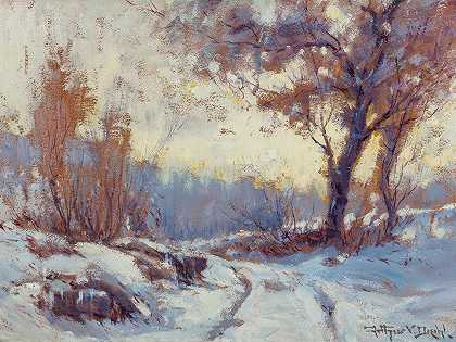 冬季景观`Winter Landscape by Arthur Vidal Diehl