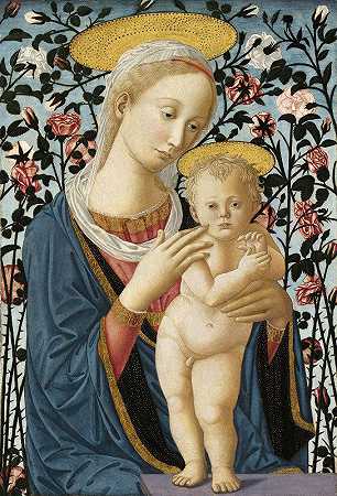 圣母子`Madonna and Child (c. 1470) by Follower of Fra Filippo Lippi and Pesellino