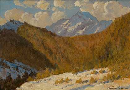 塔特拉斯的早春`Early Spring in the Tatras (1910–1930) by Ferdinand Katona