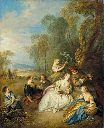 爱情音乐会`Le concert amoureux (The Amourous Concert) (c.1730~1733) by Jean-Baptiste Pater