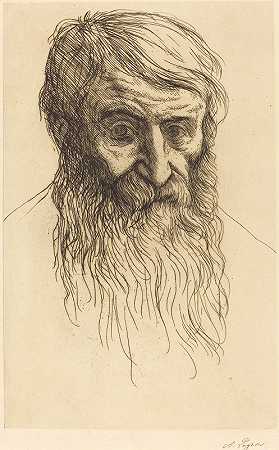 哲学家的领袖（哲学泰特）`Head of a Philosopher (Tete de philosophe) by Alphonse Legros