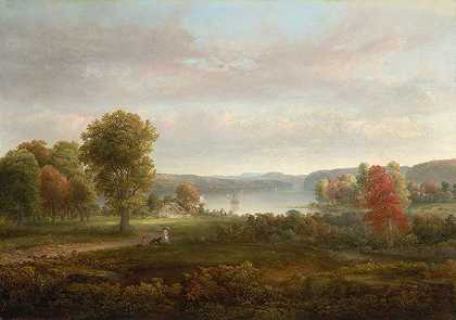 秋季哈德逊河景观`View on the Hudson in Autumn (1850) by Thomas Doughty