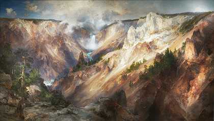 黄石大峡谷`The Grand Canyon Of The Yellowstone (1893~1901) by Thomas Moran